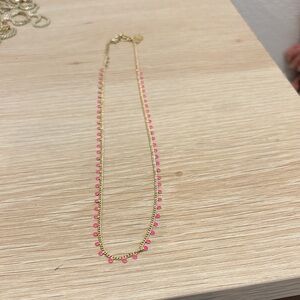 Kendra Scott Gold Necklace with Hot Pink Accents